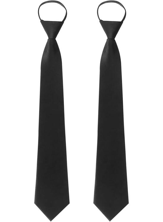 2 Piezas Corbatas de Hombre, Corbata Nudo Preatado con Cremallera, Corbata Ajustables Hombre Corbatas de Seguridad para Boda Graduación Uniformes Escuela Oficina o Fiestas
