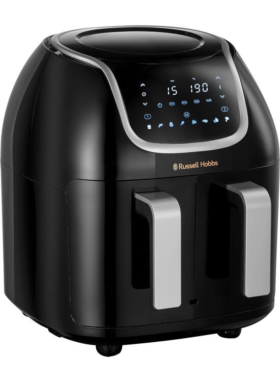 Russell Hobbs Freidora de Aire 8,5 l Doble, Freidora sin Aceite, Dos Cestillos Regulables por Separado, Dietética, Cocción Sincronizable, 8 Programas, Táctil, Digital, hasta 200º C, 27290-56S