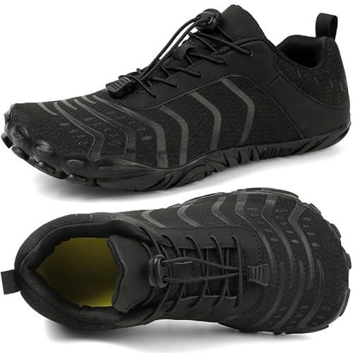 Zapatillas Minimalistas Barefoot Hombre Mujer Zapatos Descalzos Zero Drop Zapatillas de Trail Running Ligeras Cómodas Zapatos de Agua Gym Playa Deportes Senderismo Transpirable Yoga(Negro 43EU)