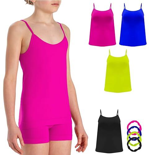Risalti Camiseta Tirantes Niña Microfibra 3 PZ - Camiseta Niña, Camisetas De Tirantes para Niña, Camiseta De Tirantes, Top Niña, Ropa Niña Sin Costuras, Brazaletes De Regalo - Made In Italy