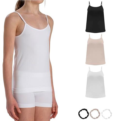 Risalti Camiseta de Tirantes para Niña en Microfibra 3 PZ - Top Sin Costuras, Brazaletes - Made in Italy