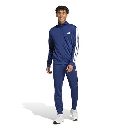 adidas Hombre Sportswear Basic 3 Stripes Tricot Track Suit, Dark Blue, L