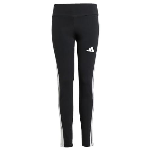 adidas Niñas Essentials 3 Stripes Leggings Tights, Black/White/White, 13-14 Years