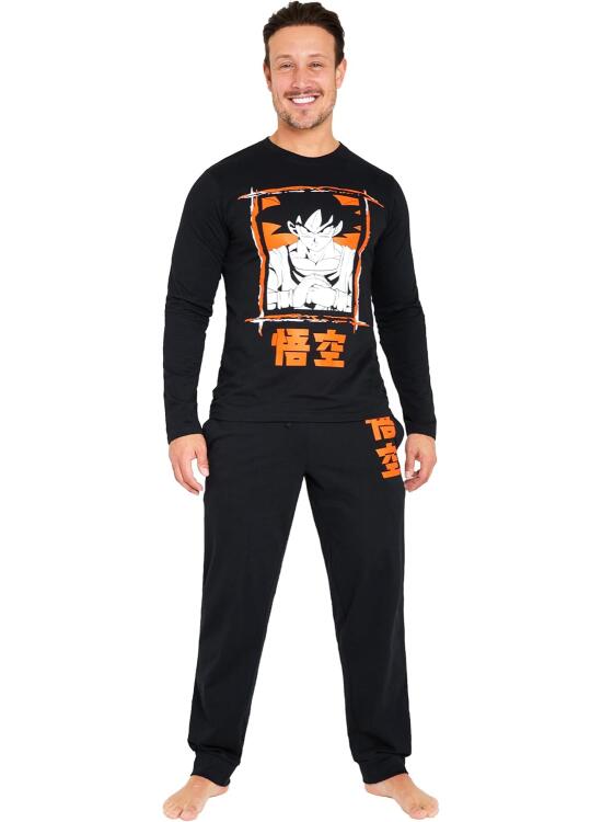Dragon Ball Z Pijama Invierno Set para Hombre, Camiseta y Pantalones Largos