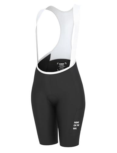 INBIKE Pantalones Cortos Mujer Culotte de Ciclismo Verano 3D Gel Bicicleta Carretera Montaña Ciclista Bib Secado Rápido Protección Solares Reflectante Yoga MTB Alta Elasticidad Deporte Negro S