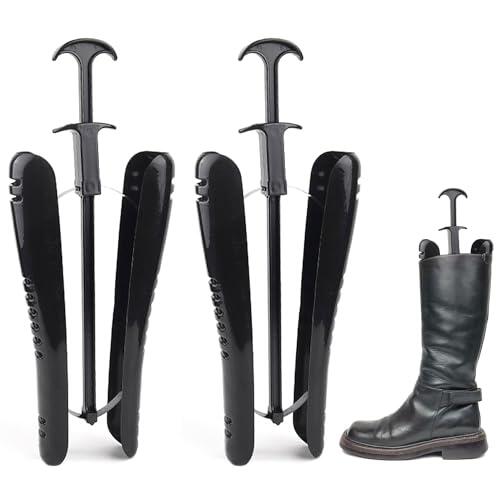NYGGTYK 1 Par De Tensores De Botas Moldados Soportes De Resortes Hormas Ajustables Para Botas De Media Altura Nieve Y Piel Negro 29 Cm