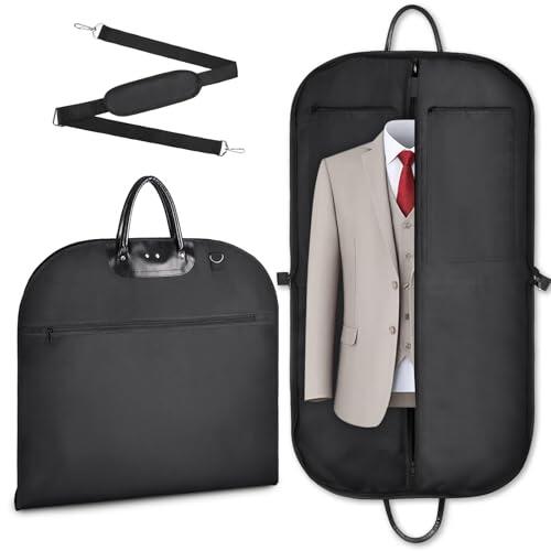 ecooe Portatrajes Hombre Viaje Bolsa de Traje con Bolsillos de Compartimento Para Ordenador y Correa Para el Hombro, Bolsa de Traje Antiarrugas Engrosada, Bolsa de Ropa Para Viajes de Negocios, Viajes