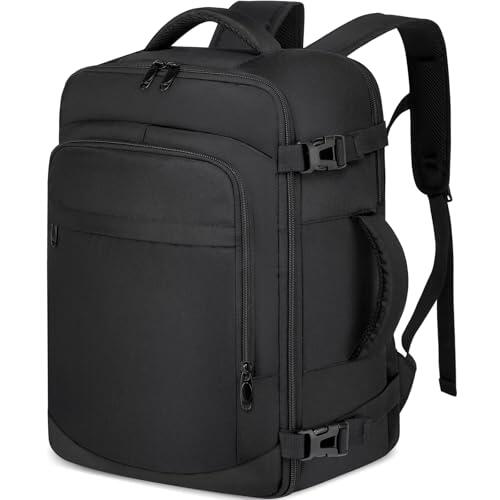 ENZOSUM Mochila Viaje Cabina Avion 40x20x25 para Ryanair Equipaje de Mano 40x20x25 Ryanair Mochila Cabina para Ryanair, Bolsa de Viaje Ryanair Mochilas Hombre Mujer para Ordenador Portátil 20L Negro