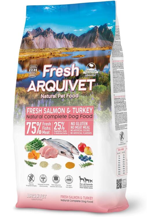 Arquivet Fresh Salmon & Turkey 10 Kg Pienso semihúmedo de salmón y Pavo