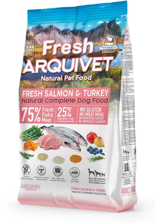 Arquivet Fresh Salmon & Turkey 2,5 Kg Pienso semihúmedo de salmón y Pavo