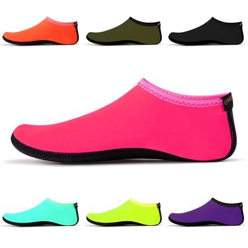 Calcetines de Agua Unisex - Zapatos de Interior, Yoga, Playa, Surf, Buceo - Zapatillas de Casa y Piscina Para Niños y Adultos - Rojo, Talla UE 33-34 SWA15RYS