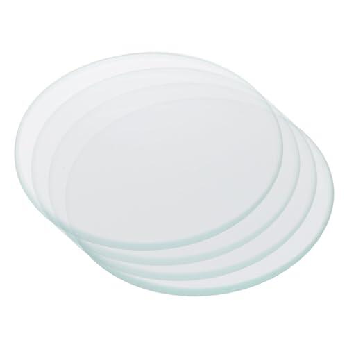 PATIKIL Vidrio De Reloj De 45 mm/1.8" De Diámetro, 4 Unidades De Cubiertas Transparentes Con Bordes Lisos Y Chaflán Arqueado Para Matraces Y Vasos De Precipitados, Plato De Evaporación