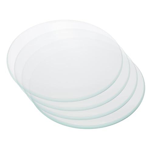 PATIKIL Vidrio Reloj 60mm/2.4" Diámetro, 4 Piezas Cubiertas Transparentes Con Bordes Suaves Y Chaflán Arqueado Vasos Precipitados Y Matraces, Plato