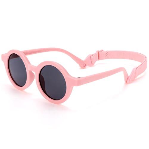 BTHRORO Gafas de sol para Bebé Polarizadas, Flexible Gafas Sol UV400 Protección con Correa Ajustable para Niñas y Niños de 0 a 24 meses