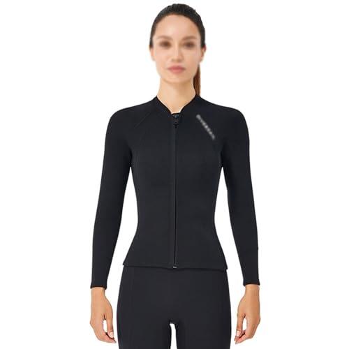 Chaqueta Y Pantalón De Neopreno De Manga Larga De 2 Mm para Mujer Traje De Neopreno con Cremallera Frontal De Neopreno para Natación Surf Snorkeling Buceo Náutica Buceo (Color : Top, Size : M)