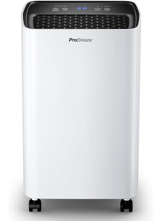 Pro Breeze Deshumidificador 6L y depósito de agua de 2L, secado de ropa y sensor de humedad - Deshumidificador portátil temporizador 24H humedad, moho y condensación. Habitaciones (20m²)