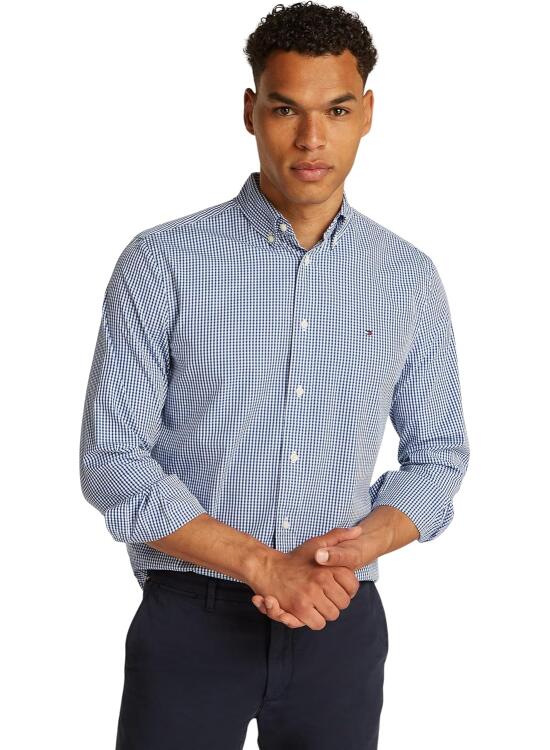 Tommy Hilfiger Camisa Hombre Flex Poplin Gingham Regular Fit