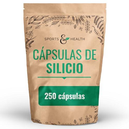 Cápsulas de Silicio - 250 Cápsulas - Silicio de Extracto de Brote de Bambú - Alta Dosis de Sílice - 500 mg por dosis diaria - silicio capsulas
