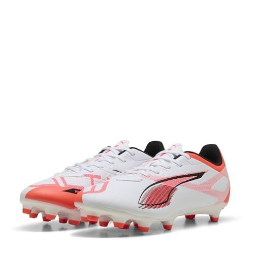 Puma - Ultra 5 Play FG/AG WN'S, Zapatillas de fútbol Femenino, Puma White-Puma Black-Glowing Red,
