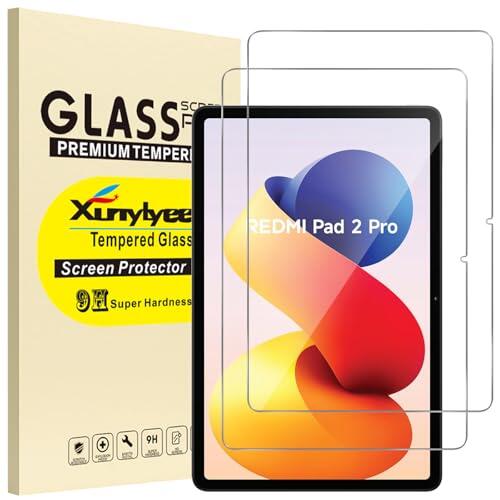 XunyLyee Protector Pantalla para Xiaomi Redmi Pad 2 Pro/Redmi Pad Pro/Xiaomi Poco Pad/Poco Pad M1 12,1 Pulgadas Cristal Templado Film [2 Piezas]