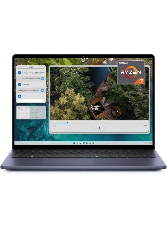 Dell Inspiron 16 5645 Ordenador Portátil de 16" 16:10 FHD+, AMD Ryzen 7 8840U, 16GB RAM, 1TB SSD, AMD Radeon Graphics, Windows 11 Home, Teclado retroiluminado QWERTY español Azul Medianoche