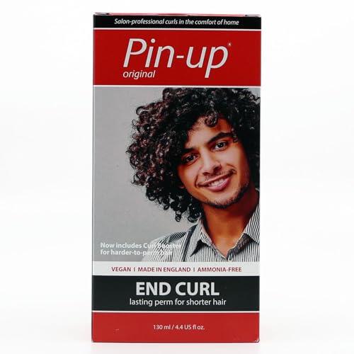 Pin Up End Curl At Home Perm Set, End Curl Perm Set para áreas pequeñas del cabello como flequillo, puntas o capa superior, rico en proteínas para un cabello suave y brillante, 130 ml