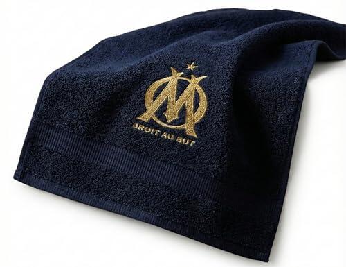 Olympique de Marsella - Toalla para limpiar las manos, colección oficial, Negro , Talla única