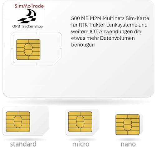 Simmotrade® M2M - Tarjeta SIM para sistemas de dirección RTK, robot cortacésped, oficina de topografía y otras aplicaciones IOT