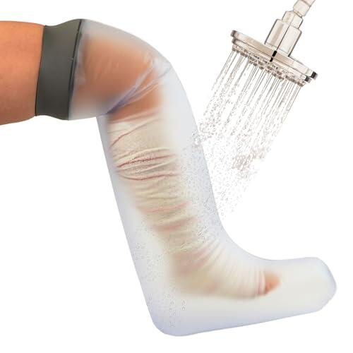 BLJ®️ Protector Escayola Pierna Adulto Ducha - Funda Escayola Pierna Impermeable, Flexible y Reutilizable para Uso Diario + Bolsa de Almacenamiento con Cremallera.