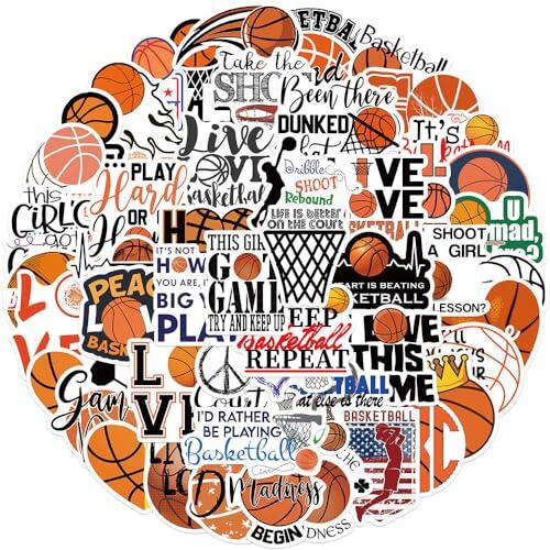 Paquete de Pegatinas,Pegatina Baloncesto 50 PCS Laptop Stickers para Ordenador Portátil, Patinete, Snowboard, Maleta, Bicicleta, Parachoques de Coche