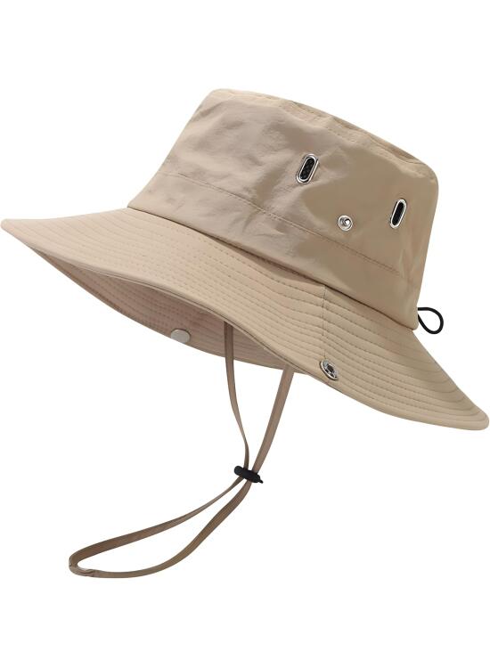 Sombrero de Pesca Hombre Mujer Gorra de Pescador Transpirable Sombrero de El Sol con Correa de Barbilla Protección UV Verano para Outdoor Climb Camping