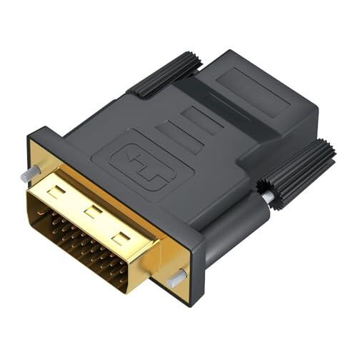 Mepsies Adaptador DVI a HDMI, Adaptador DVI-D Macho a HDMI Hembra 1080P, Bidireccional Convertidor para PC, Computadora Portátil, Monitor, TV, Proyector, Consola de Juegos y Más