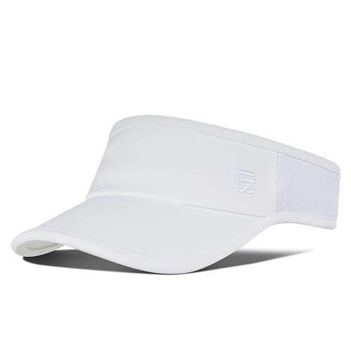 Viseras de Sol Deportivas Unisex Gorra de Golf Sombrero Ligero y Transpirable Malla con Protección UV Cola de Caballo Visera Corta Ajustable Gorras para Sombra en la Playa para Correr y Tenis Blanco