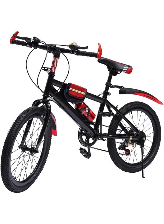 Bicicleta de montaña de 20 pulgadas, 7 velocidades Fully MTB con horquilla de suspensión, bicicleta de ciudad, freno de disco, para niños, niñas, mujeres y hombres