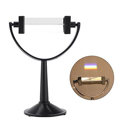 Prisma Triangular de Vidrio óptico con Función Desmontable y soporte: Ideal para la Enseñanza del Espectro de Luz Física y Experimentos Científicos
