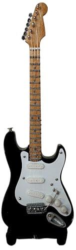 ROCKSTAR MUSIC - Miniatura Guitarra Electrica Fender Strat Eric Clapton BMG030 Madera hecha a mano, Regalo Para Musicos, Tamaño 15,5cm