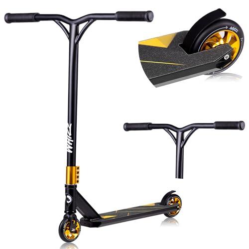 LIONELO Whizz patinetes para niños, Stunt Scooter, de Acrobacias, Freestyle, Ruedas de 110 mm, Ligero, Freno de Guardabarros Trasero, Cubierta de Aluminio, Manillar de Tubo en T Ancho