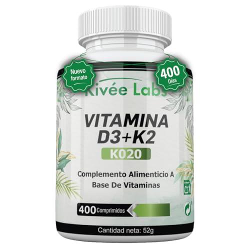 400 Micro Comprimidos Vitamina D3 y K2 4000 UI Dosis Alta | Vitamina D Colecalciferol Vegetariano Contribuye a la Función Normal del Sistema Inmunológico para Músculos y Huesos, 400 Días de Suministro