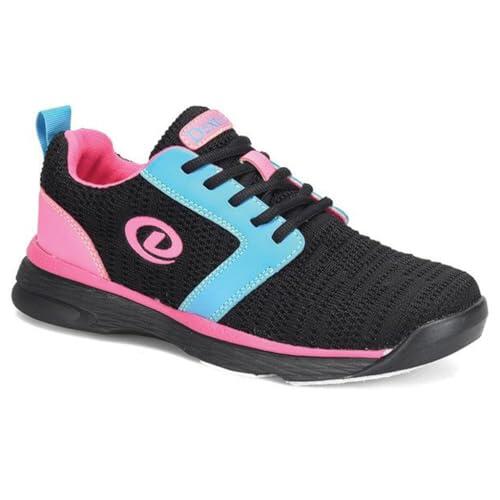 Dexter Bowling Shoes, Zapatos de Bolos Niñas, Negro Azul Rosa Glow, 2 Little Kid