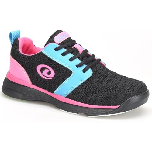 Dexter Raquel LX - Zapatos de bolos juveniles (para jugadores diestros o zurdos, suela deslizante universal en ambos zapatos), zapatos de bolos Jr, negro/azul/rosa Glow 3