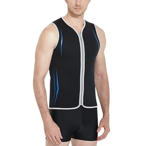 Trajes De Neopreno 3MM para Hombre Traje De Neopreno con Tejido De Gran Elasticidad Cremallera Frontal para Practicar Snorkel, Surf Y Tomar El Sol (Color : Schwarz, Size : L)