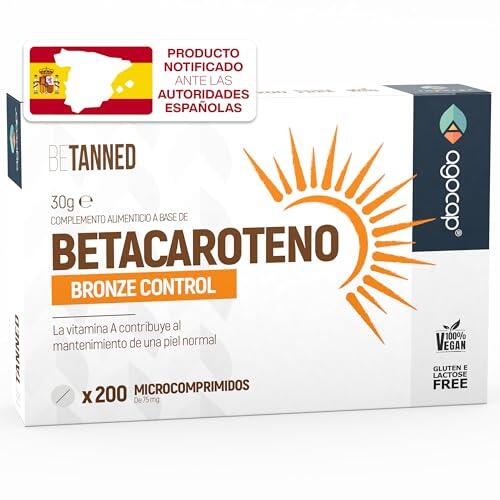 Acelerador Bronceado - BETACAROTENO. Suplemento de bronceador, 200 Comprimidos, Betacaroteno para bronceado fuerte, Estimula la producción de melanina, Bronceador.
