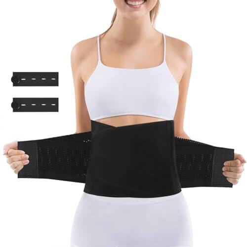 ACWOO Faja Postparto, Faja Abdominal Postparto, Faja de Recuperación Postparto con Correas Doble Ajuste, Faja Lumbar para Mujer, Moldeador de Cintura, Envoltura para el Sudor de Barriga, Negro