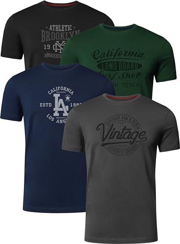 FULL TIME SPORTS Pack de 4 Camisetas Manga Corta Estampadas Hombre PRINT-001-PACK-5-L