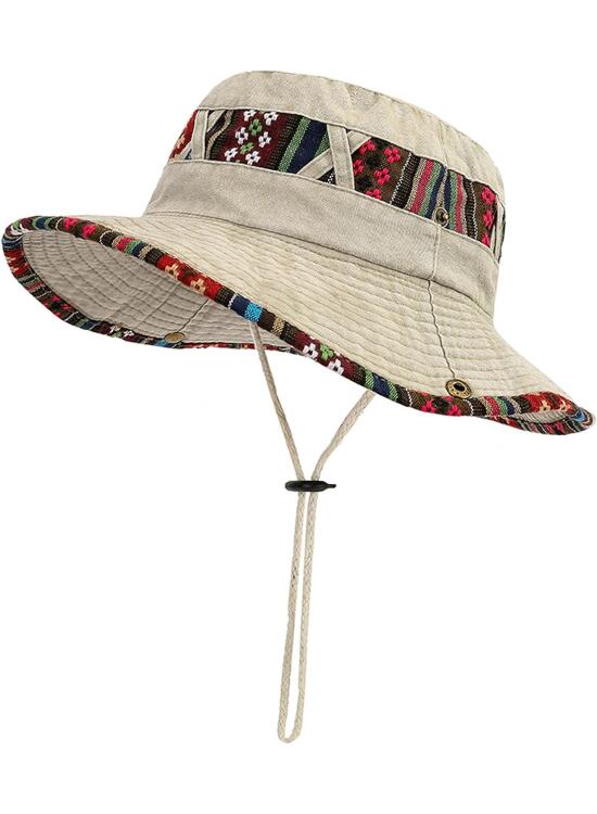 SAKTHIVEL Sombrero de Pescador Hombre Sombrero para el Sol Verano Protección UV, Plegable Sombrero Safari Hombre Trekking Bucket Hat