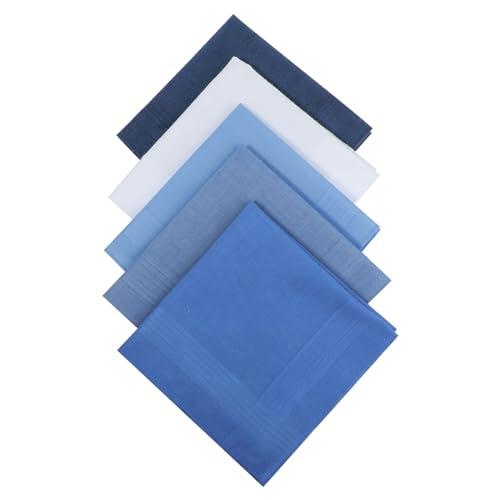 Giantree Set de 5 Pañuelos de Algodón Clásicos para Hombre, Suaves, Multicolor, 15.8 x 15.8 Pulgadas (40*40cm)