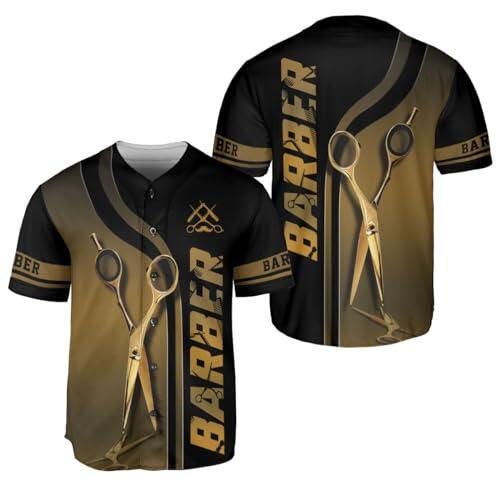 BOZENTIM Barber Shop - Camiseta de béisbol para peluquería, camisas de peluquería, camisa de estilista, regalo de peluquería, tijeras para él, hombres y mujeres, Multicolor 1, XXXL