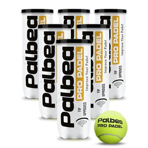 Palbea Pro Padel - Pelotas de Padel Aprobadas por la FIP - 1 Caja x 6 Tubos - Pelotas con Fieltro de Alta Visibilidad HV. para Entrenamientos y Torneos. Presurizadas, Duraderas y Rápidas.