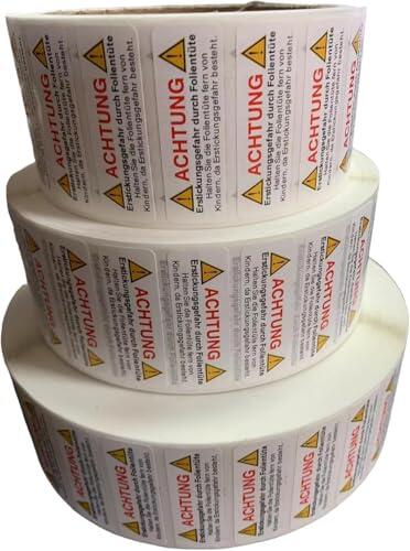 Wiztex Etiquetas adhesivas de advertencia de asfixia, 45 mm x 15 mm, advertencia de seguridad: mantener fuera del alcance de los niños, etiquetas de asfixia, pegatinas (5000 unidades)