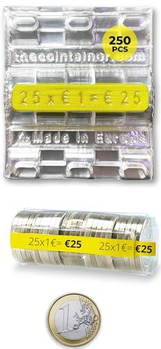 AF® - 250 Pack Blister Monedas | 250 Blister Monedas 1 Euro para Guardar Monedas con Formato Europeo | Clasificador de monedas con cierre, Organizador de monedas con Blister para monedas
